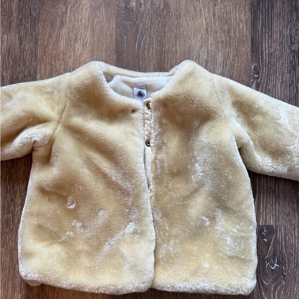 Petit Bateau Faux Fur Sherpa Teddy bear Coat Size 3T